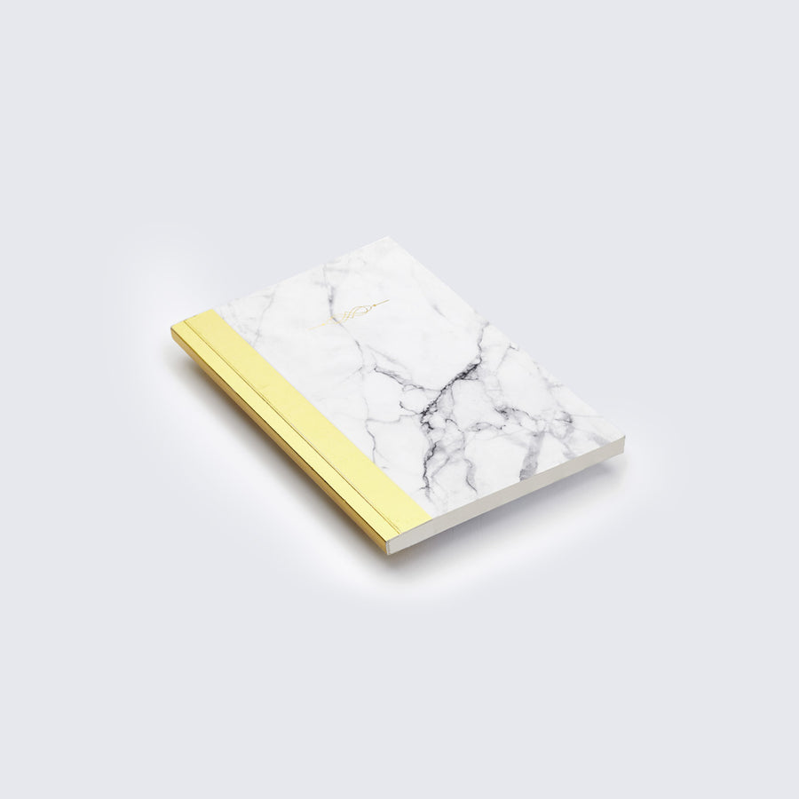 NYKS | WHITE AND GOLD MARBLE PRINT NOTEBOOK