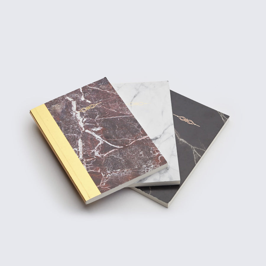 NYKS | BLACK AND GOLD MARBLE PRINT NOTEBOOK